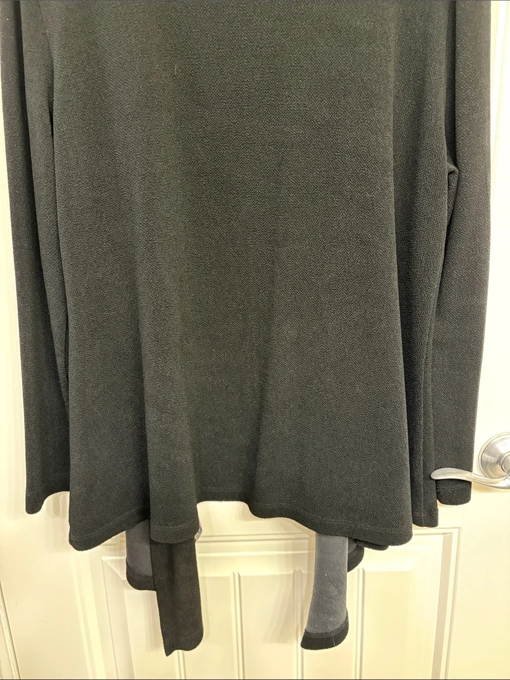 Soft‎ Surroundings Printed Open Black Knit Stretch Cardigan Size XL Extra Large